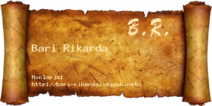 Bari Rikarda névjegykártya